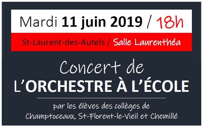 Concert OAE 5ème 4ème 3ème à Saint Laurent des Autels